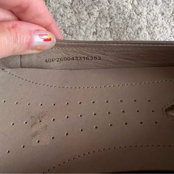 Ecco: Slip On Muted Metallic Gun Metal Studded Vamp Slip On Ballerina Flats - Picture 8 of 10